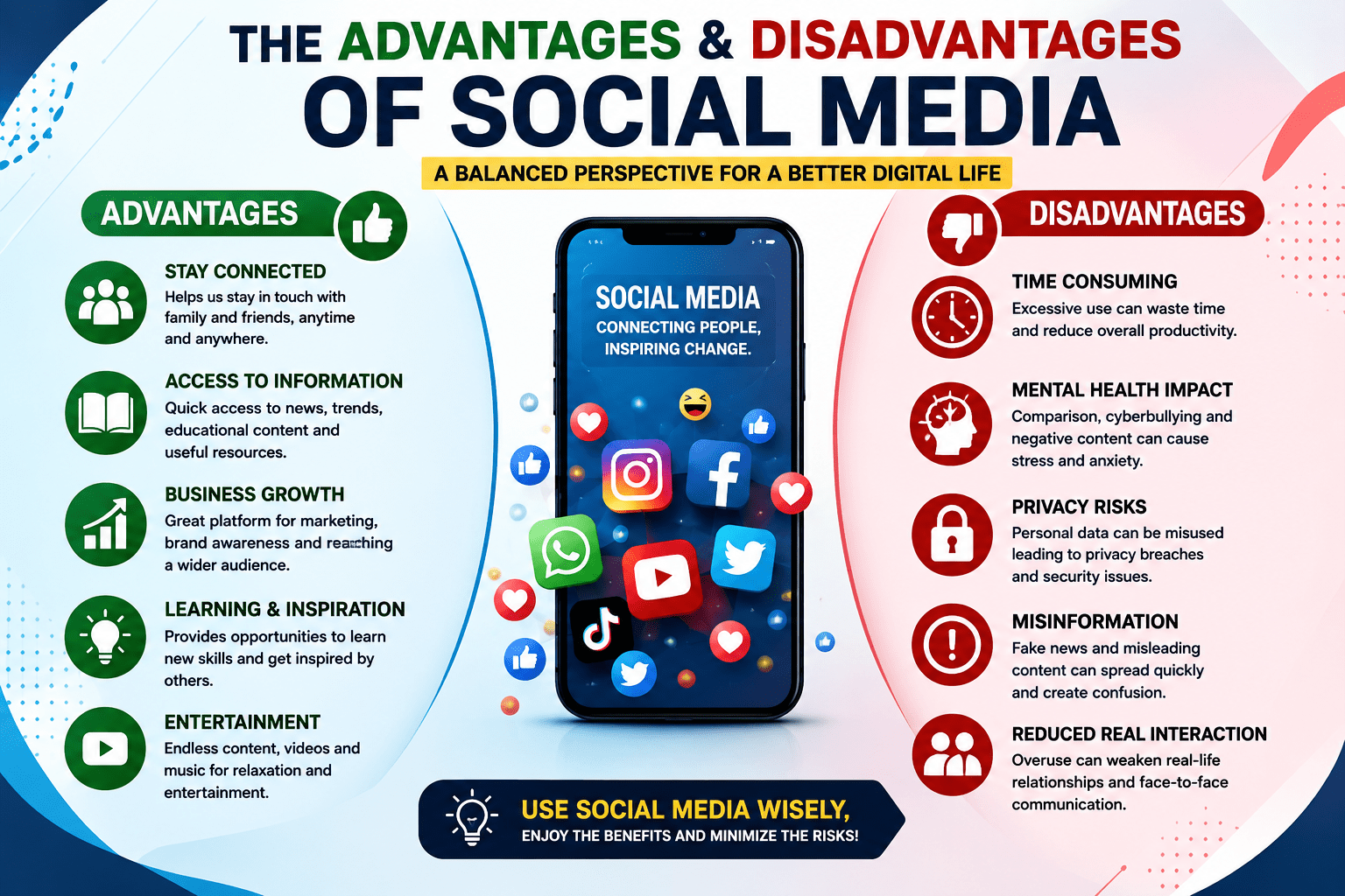 advantages and disadvantages of social media